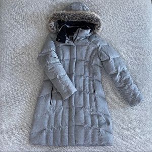 Eddie Bauer silver puffer coat size petite medium